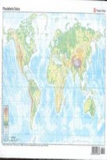 Paq/50 mapas planisferio físico mudos en color