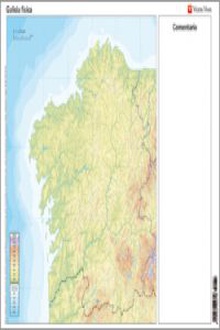 Paq/50 mapas galicia físico mudos en color